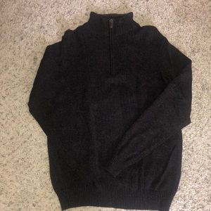 OSCAR DE LA RENTA BROWN QUARTER ZIP SWEATER